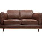 2 Seater Stylish Leatherette Brown York Sofa