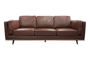 3 Seater Stylish Leatherette Brown York Sofa