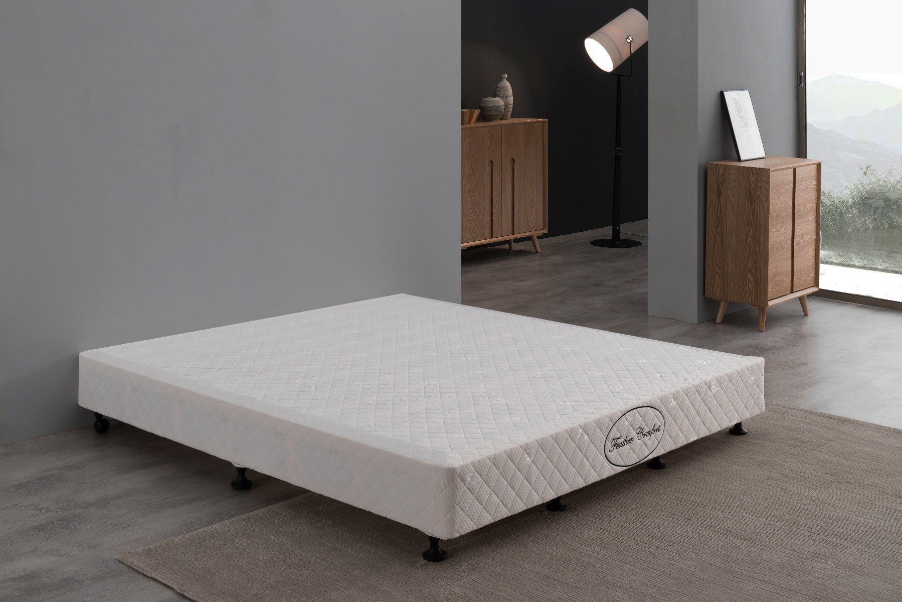 Mattress Base Queen Size White