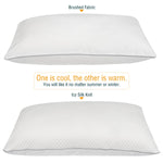 Reversible Cool Warm Silk Fabric Shredded Memory Foam Queen Pillow