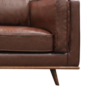 2 Seater Stylish Leatherette Brown York Sofa