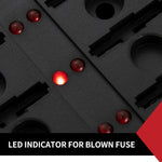 2pcs 10 Way Blade Fuse Box Auto Block Holder LED Indicator 12V/24V Car Boat