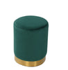 Rima Ottoman / Low Stool Green Velvet with Gold Base