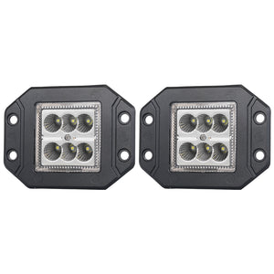 Pair 30W LED Work Light Bar CREE Flood Flush Mount 12V 24V Truck Reverse 5 inch