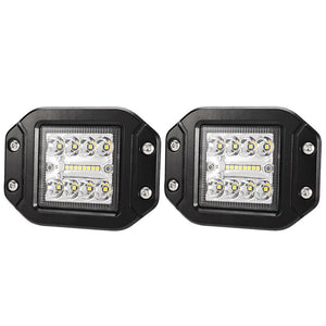 2 x 4inch CREE LED Work Light Flush Mount Spot Flood Reverse Offroad 4x4