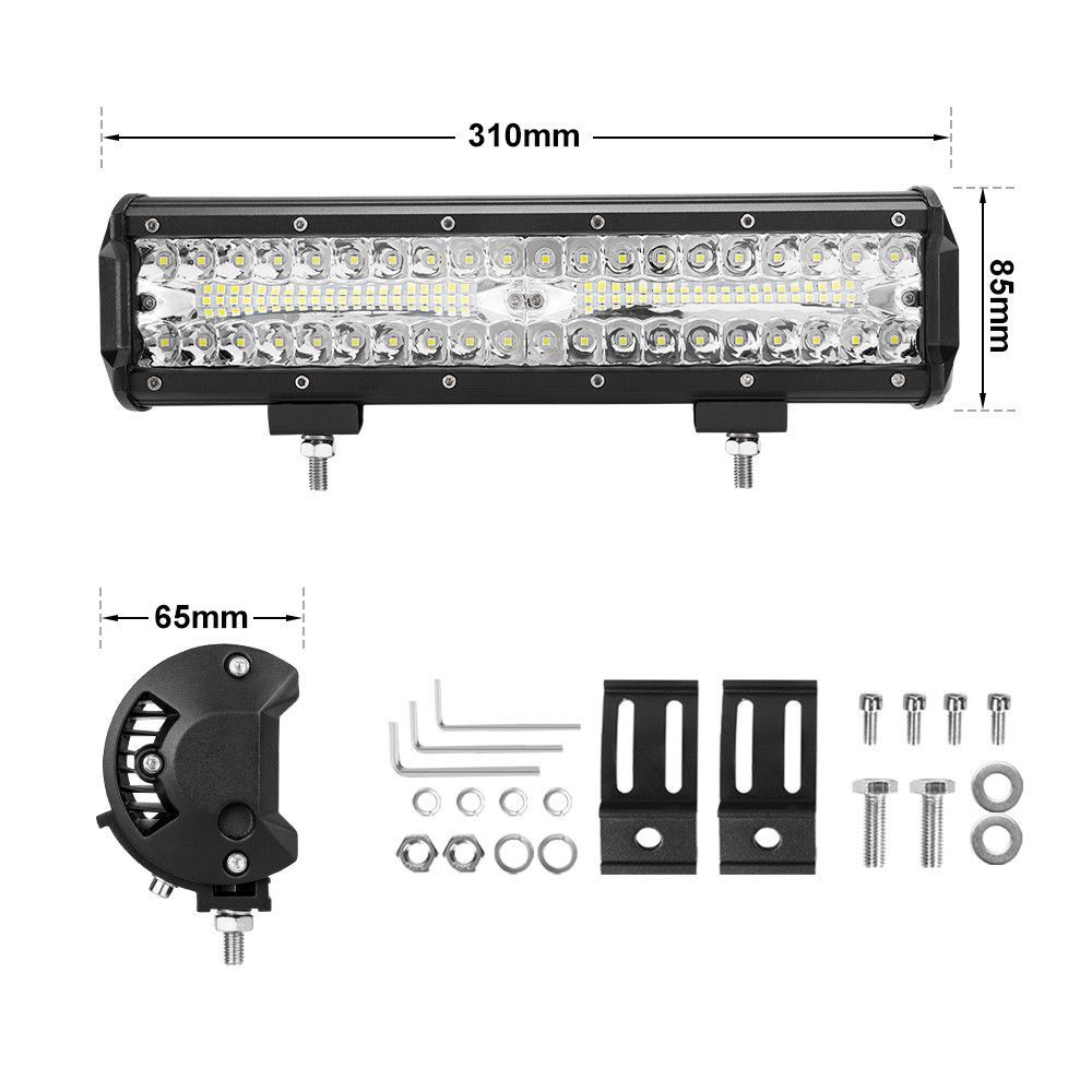 12inch CREE LED Work Light Bar Spot Flood OffRoad Fog Driving 4WD 4x4 Reverse