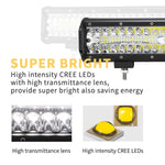 12inch CREE LED Work Light Bar Spot Flood OffRoad Fog Driving 4WD 4x4 Reverse