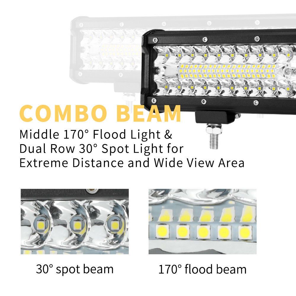 12inch CREE LED Work Light Bar Spot Flood OffRoad Fog Driving 4WD 4x4 Reverse
