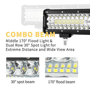 12inch CREE LED Work Light Bar Spot Flood OffRoad Fog Driving 4WD 4x4 Reverse