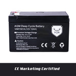 12V 12AH AMP Hour Battery AGM SLA Deep Cycle Dual Fridge Solar Power 12 VOLT