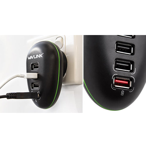 Portable 4 Port USB Charge Station including a 2.4A Fast-charging Port 