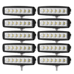 10x 6inch LED Work Light Bar Flood Reverse Fog Driving Lamp Offroad 4x4