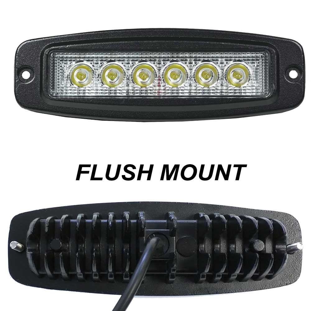 2X 7INCH 30W CREE LED LIGHT BAR DRIVING FLOOD WORK LAMP FLUSH MOUNT OFFROAD