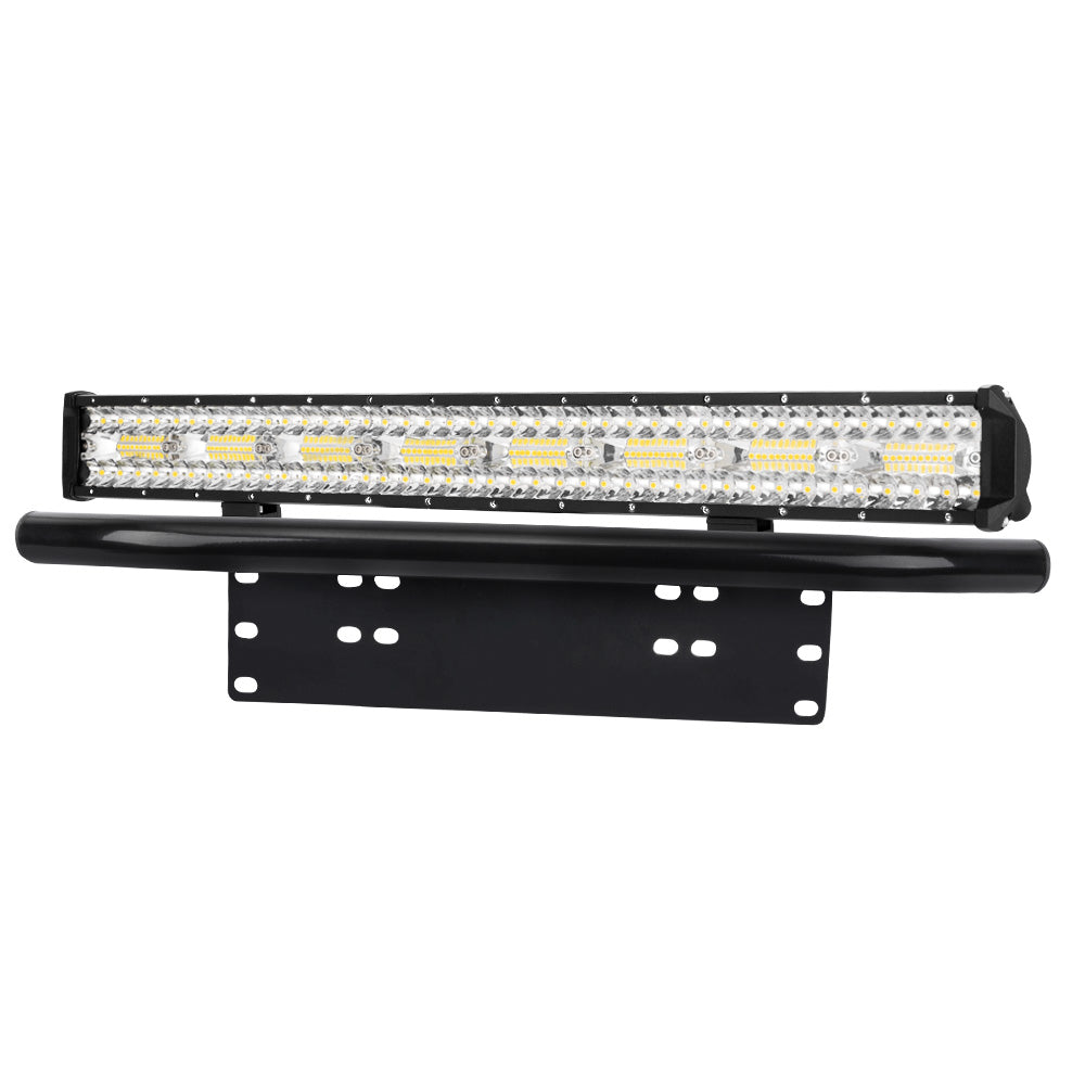 23Inch Cree Led Light Bar Spot Flood Combo Driving Lamp SUV W/ Plate Frame