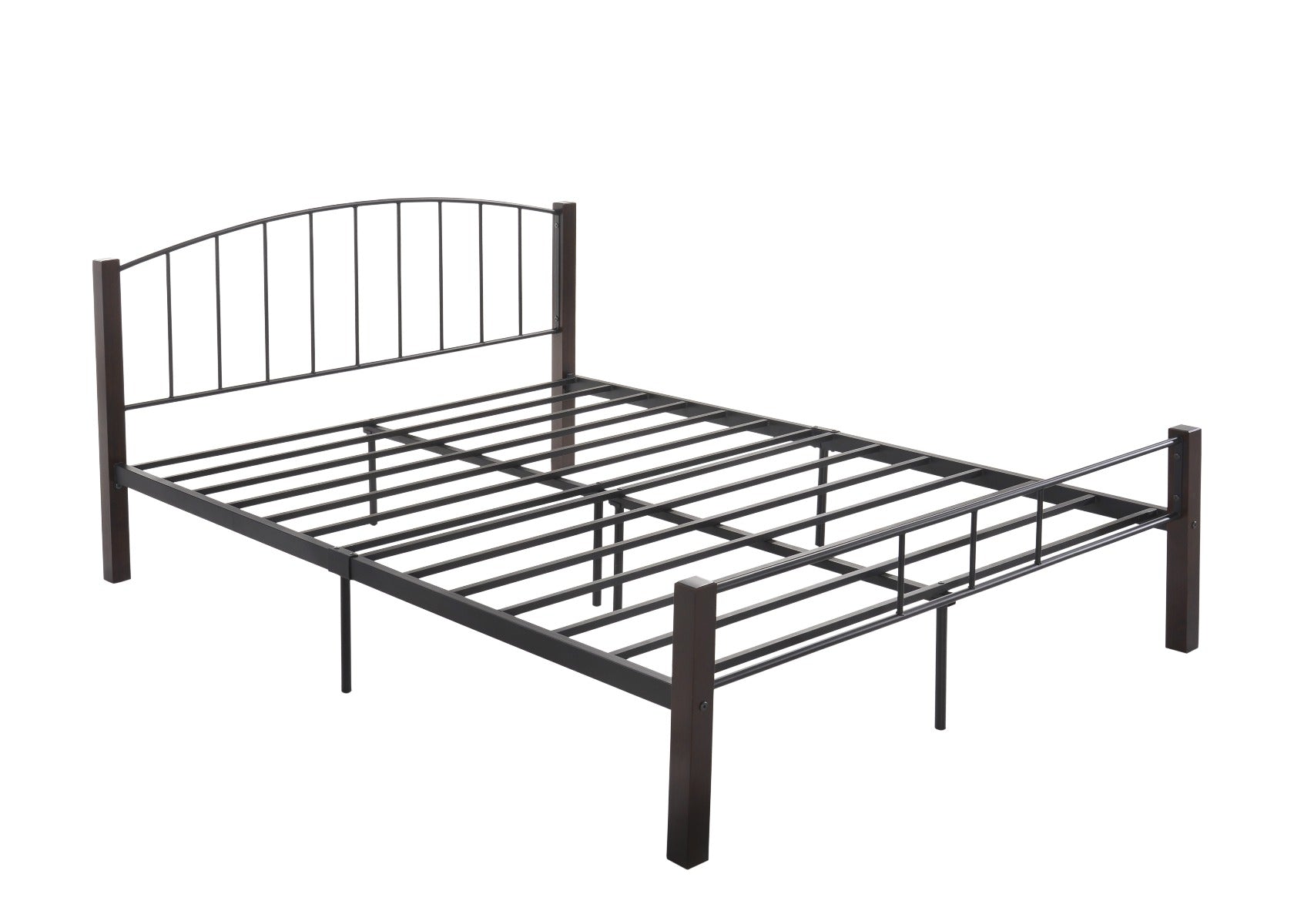 QUEEN  bed frame w/ solidwood post in Black + Wenge