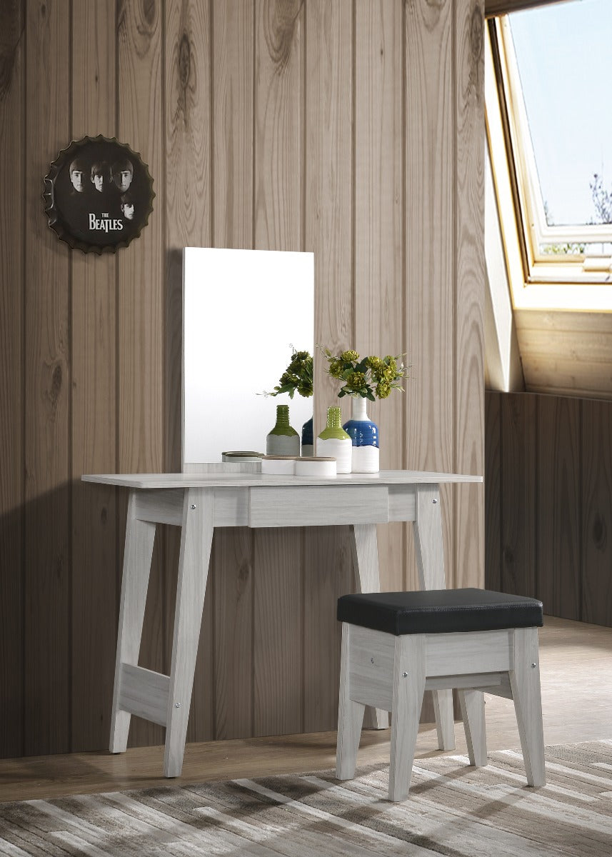 Dressing Table With Stool In White Oak