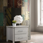 2 Drawers Bedside Table In White Oak