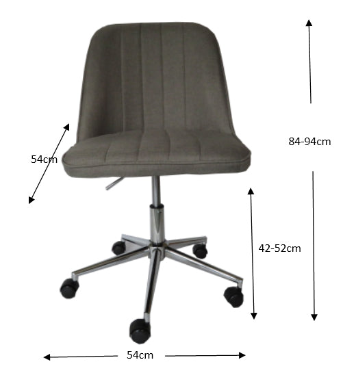 Bergen Dark grey fabric gas lift home office chair