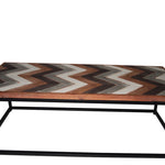 Wooden Coffee Table Contemporary Home Living Room or Office Wooden top Metal Frame 