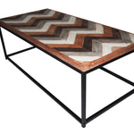 Wooden Coffee Table Contemporary Home Living Room or Office Wooden top Metal Frame 