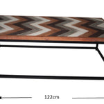 Wooden Coffee Table Contemporary Home Living Room or Office Wooden top Metal Frame 