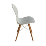 Set of 2 Eames Look Trenz dining chair white with solid natural oak legs