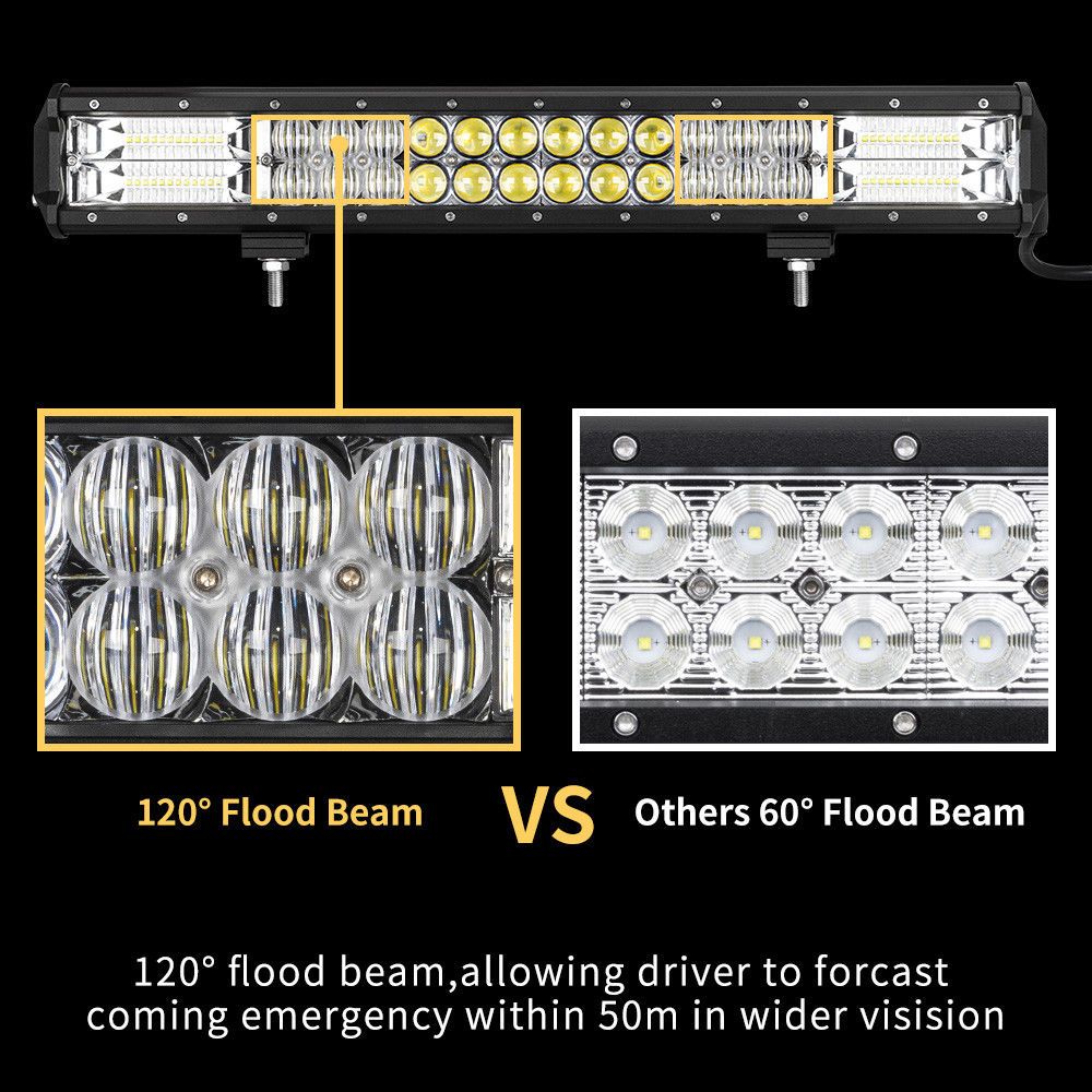 20inch LED Light Bar Osram Spot Flood combo Plus Number Plate Frame Offroad 4WD