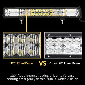 20inch LED Light Bar Osram Spot Flood combo Plus Number Plate Frame Offroad 4WD
