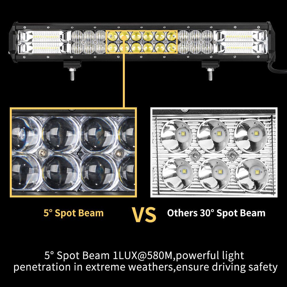 20inch LED Light Bar Osram Spot Flood combo Plus Number Plate Frame Offroad 4WD