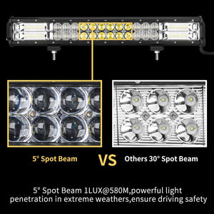 20inch LED Light Bar Osram Spot Flood combo Plus Number Plate Frame Offroad 4WD