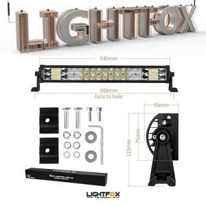 22inch Osram Philips LED Light Bar 5D Triple Flood Spot Offroad Driving 4WD 4x4