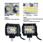 2x 4 inch CREE LED Work Light Bar Spot Flood OffRoad Driving 4WD 4x4 Reverse