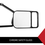 2 x TOWING MIRRORS PAIR UNIVERSAL MULTI FIT STRAP ON TOWING CARAVAN 4X4 TRAILER