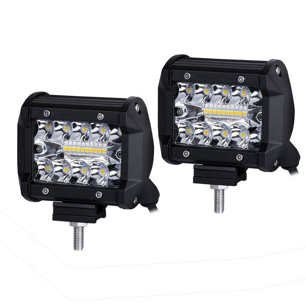 2x 4inch CREE LED Light Bar Spot Flood Combo Work Lamp Lightfox Vision Series