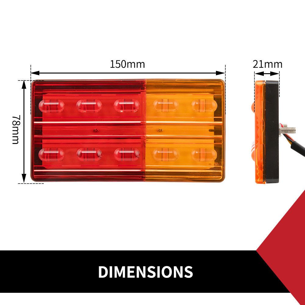2x LED Tail Lights Indicator & Brake Lights Submersible 12V