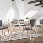 Dining Table 6 Seater Solid Rubberwood in White Washed