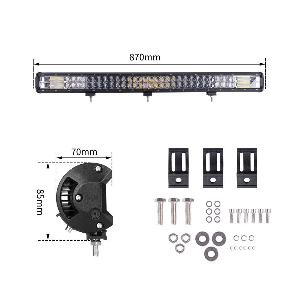 34inch Osram Cree LED Light Bar Triple Combo Driving Lightfox Utility Series