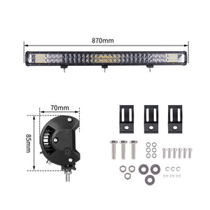 34inch Osram Cree LED Light Bar Triple Combo Driving Lightfox Utility Series