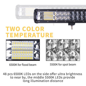 34inch Osram Cree LED Light Bar Triple Combo Driving Lightfox Utility Series