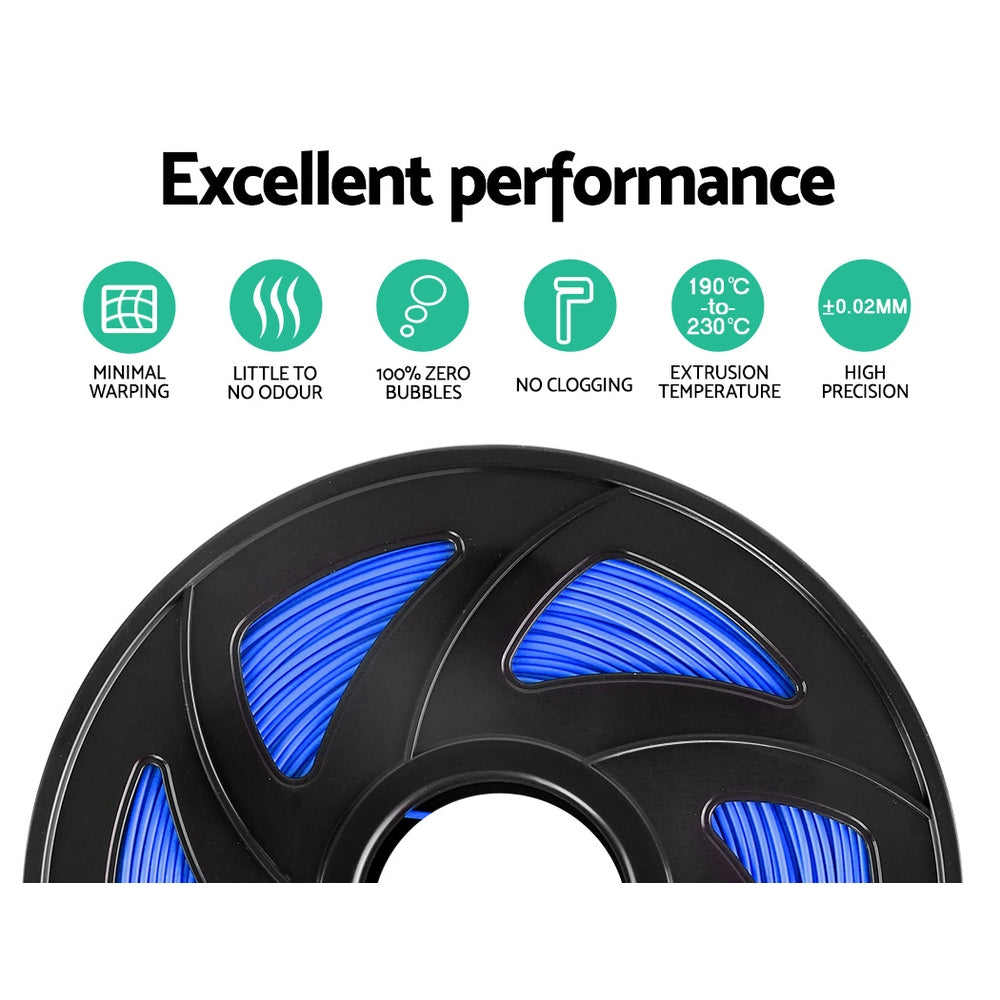 3D Printer Filament PLA 1.75mm 1kg per Roll Blue