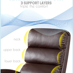 Luxury Leather Recliner Chair Armchair - Brown