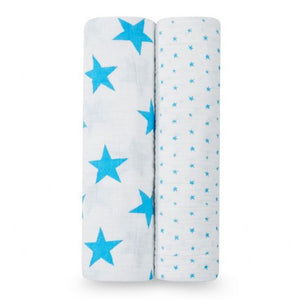  Fluro Blue 2-pk Swaddle by Aden and Anais