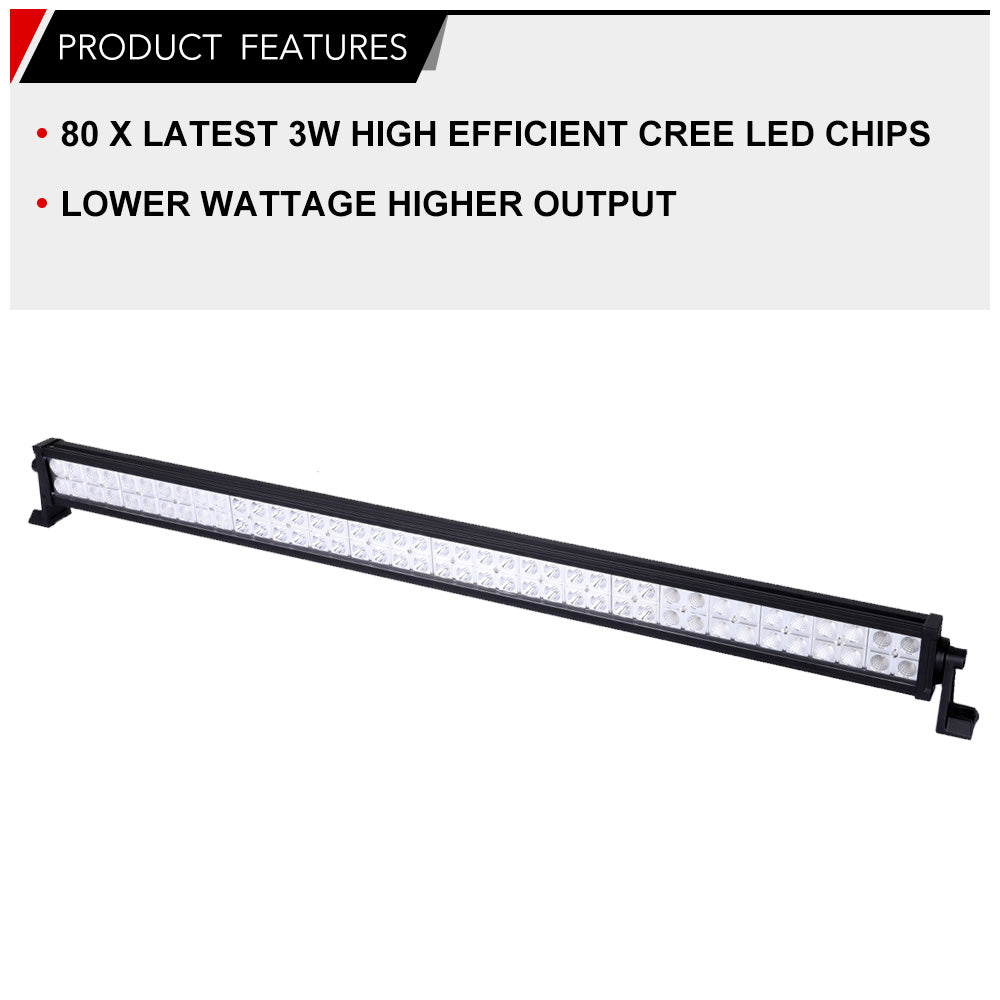 Lightfox 42inch 240W CREE LED Light Bar Spot Flood Combo Offroad Driving 4x4