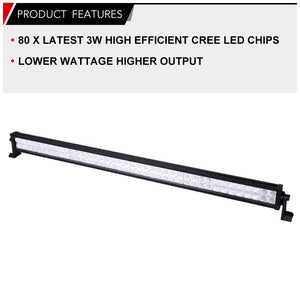 Lightfox 42inch 240W CREE LED Light Bar Spot Flood Combo Offroad Driving 4x4