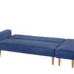 3 Seater Fabric Sofa Bed with Ottoman - Blue