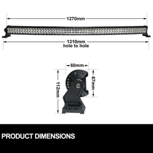 50inch Cree Curved LED Light Bar Spot Beam Work Driving 4WD Truck SUV 52inch