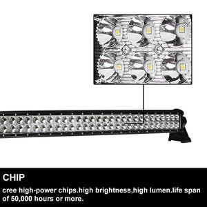 50inch Cree Curved LED Light Bar Spot Beam Work Driving 4WD Truck SUV 52inch