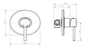 Chrome Bathroom Shower Wall Mixer w/ WaterMark