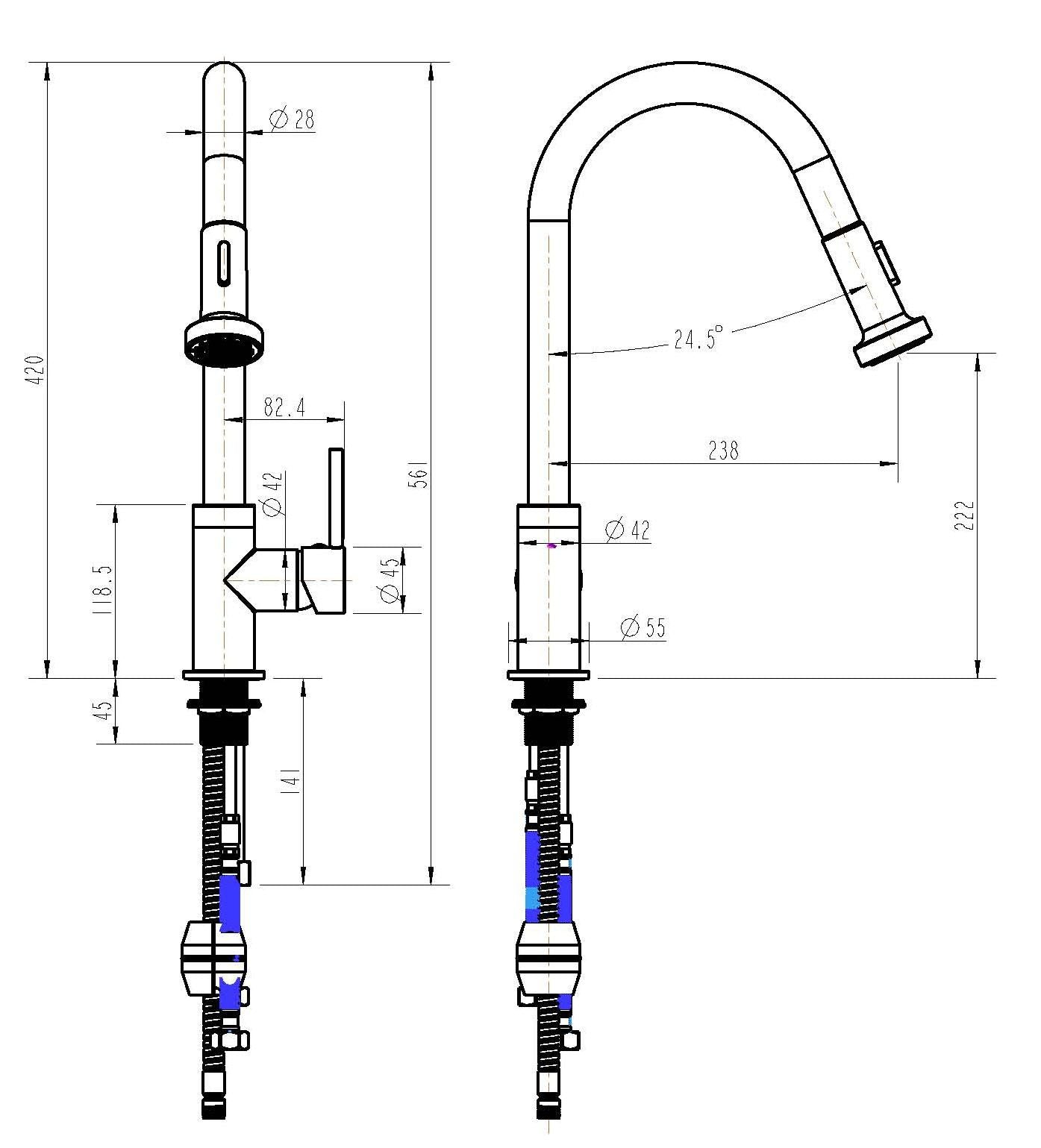 Basin Mixer Tap Faucet -Kitchen Laundry Bathroom Sink