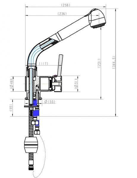 Kitchen Basin Mixer Tap Faucet w/Extendable Spray -Laundry